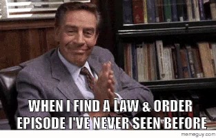 Law & Order | WHEN I FIND A LAW & ORDER EPISODE I'VE NEVER SEEN BEFORE | image tagged in tv,law and order | made w/ Imgflip meme maker