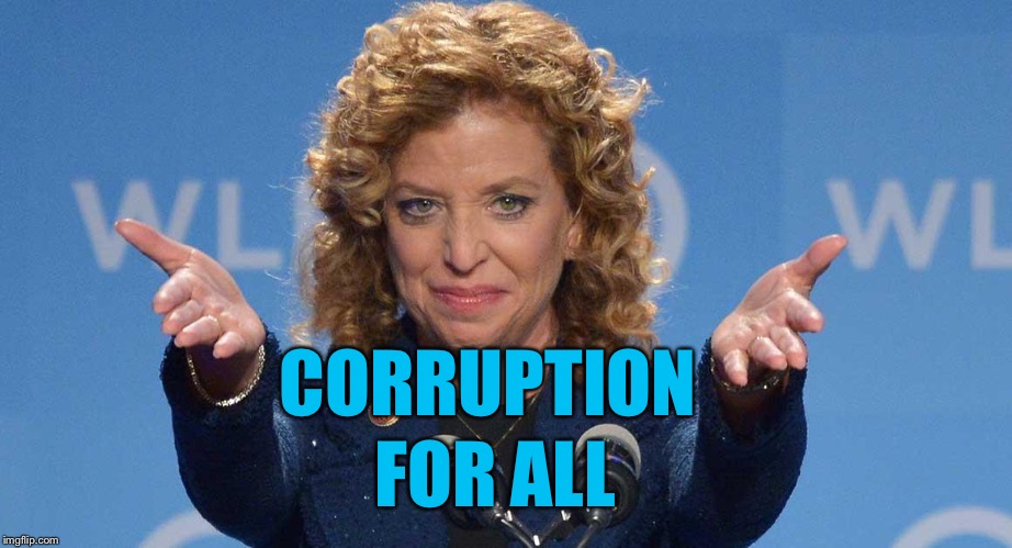 Evil Debbie Wasserman Schultz | CORRUPTION; FOR ALL | image tagged in evil debbie wasserman schultz | made w/ Imgflip meme maker