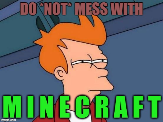 Futurama Fry Meme | DO *NOT* MESS WITH M I N E C R A F T | image tagged in memes,futurama fry | made w/ Imgflip meme maker