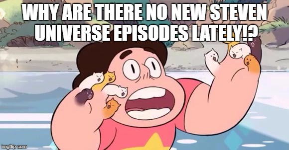 WHY ARE THERE NO NEW STEVEN UNIVERSE EPISODES LATELY!? | image tagged in steven universe,frustrated,annoyed,memes | made w/ Imgflip meme maker