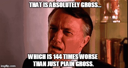 Gross... |  THAT IS ABSOLUTELY GROSS... WHICH IS 144 TIMES WORSE THAN JUST PLAIN GROSS. | made w/ Imgflip meme maker