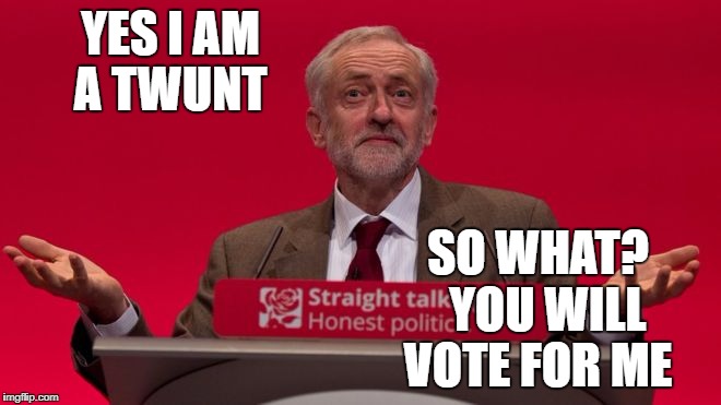 YES I AM A TWUNT; SO WHAT?  YOU WILL VOTE FOR ME | image tagged in jeremy corbyn | made w/ Imgflip meme maker