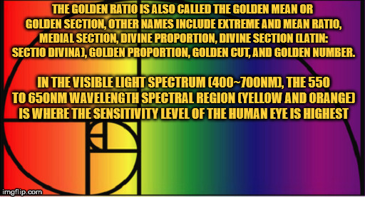 The Golden Ratio the visible light spectrum. - Imgflip