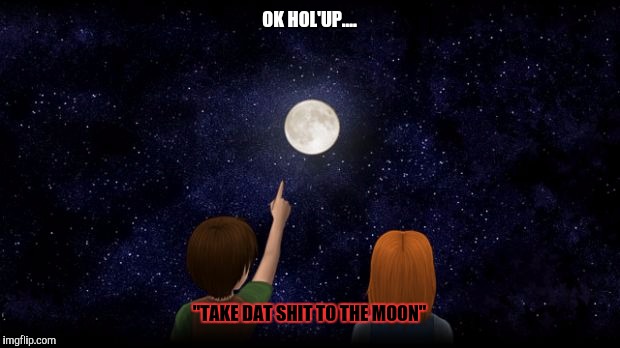 OK HOL'UP.... "TAKE DAT SHIT TO THE MOON" | image tagged in deaundreyyeayeadavis | made w/ Imgflip meme maker