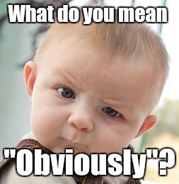 Skeptical Baby Meme | What do you mean "Obviously"? | image tagged in memes,skeptical baby | made w/ Imgflip meme maker