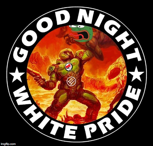 Anti fascist doom-guy  | image tagged in antifa,doomguy,good night,alt right,nazis,white nationalism | made w/ Imgflip meme maker