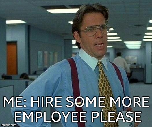 That Would Be Great Meme | ME: HIRE SOME MORE EMPLOYEE PLEASE | image tagged in memes,that would be great | made w/ Imgflip meme maker
