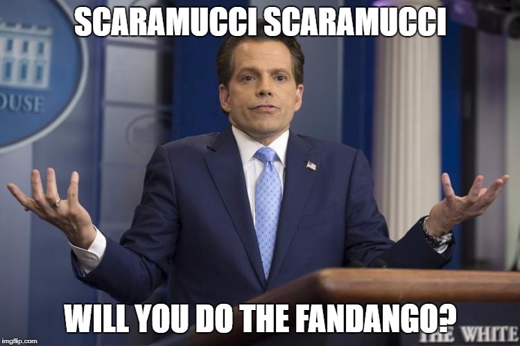 SCARAMUCCI SCARAMUCCI; WILL YOU DO THE FANDANGO? | image tagged in scaramucci | made w/ Imgflip meme maker