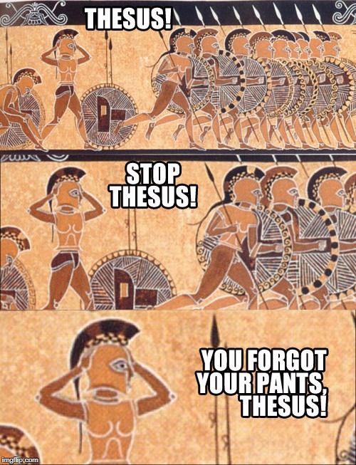 You forgot your pants Thesus! | image tagged in funny memes,funny | made w/ Imgflip meme maker