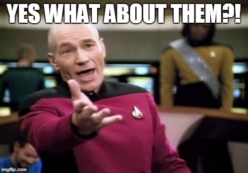 Picard Wtf Meme | YES WHAT ABOUT THEM?! | image tagged in memes,picard wtf | made w/ Imgflip meme maker