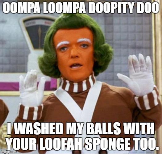 Troompa Loompa | OOMPA LOOMPA DOOPITY DOO; I WASHED MY BALLS WITH YOUR LOOFAH SPONGE TOO. | image tagged in troompa loompa | made w/ Imgflip meme maker