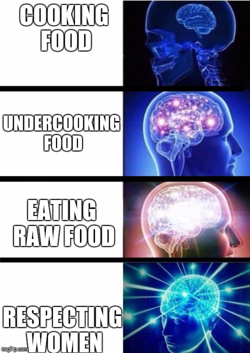 WHOMST'D'VE | COOKING FOOD; UNDERCOOKING FOOD; EATING RAW FOOD; RESPECTING WOMEN | image tagged in whomst'd've | made w/ Imgflip meme maker
