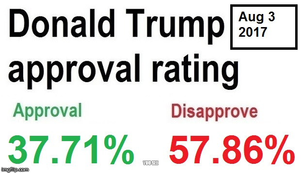 Trump's approval rating so far | YOU SEE | image tagged in politics,donald trump,approval | made w/ Imgflip meme maker