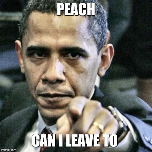 Pissed Off Obama Meme | PEACH; CAN I LEAVE TO | image tagged in memes,pissed off obama | made w/ Imgflip meme maker