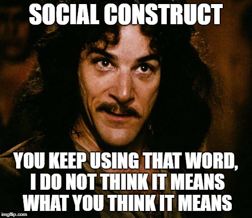 SOCIAL CONSTRUCT YOU KEEP USING THAT WORD, I DO NOT THINK IT MEANS WHAT YOU THINK IT
MEANS | made w/ Imgflip meme maker