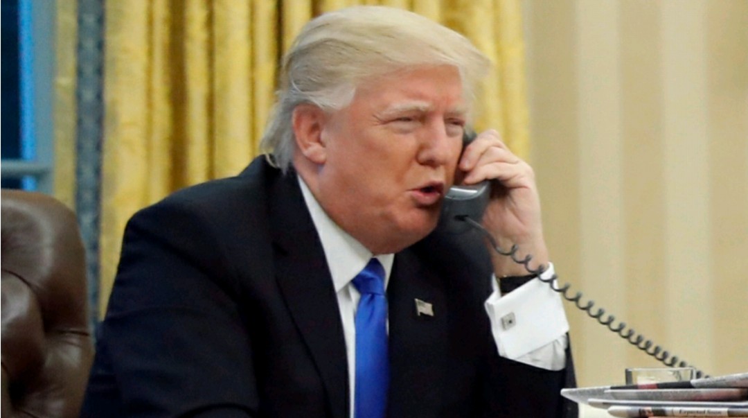 Trump on phone Blank Meme Template