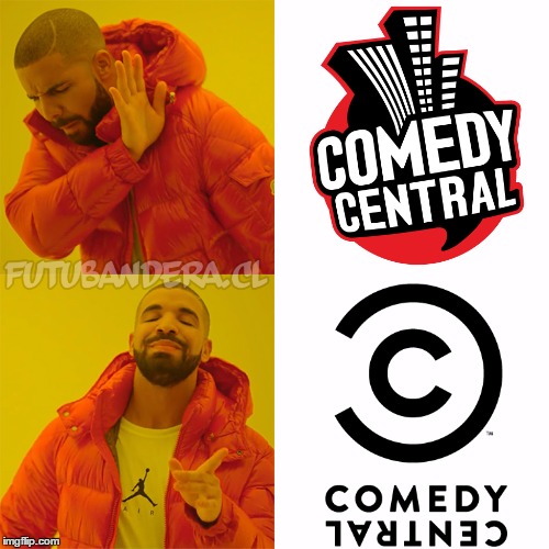 Drake Hotline Bling: Comedy Central Logos | image tagged in drake,drake hotline bling | made w/ Imgflip meme maker