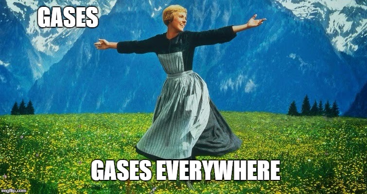 sound music | GASES; GASES EVERYWHERE | image tagged in sound music | made w/ Imgflip meme maker
