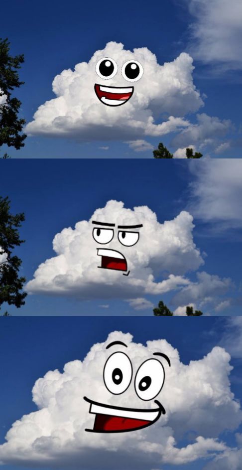 Pun in the Clouds Blank Meme Template