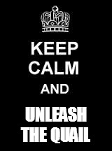 Keep calm blank | UNLEASH THE QUAIL | image tagged in keep calm blank | made w/ Imgflip meme maker