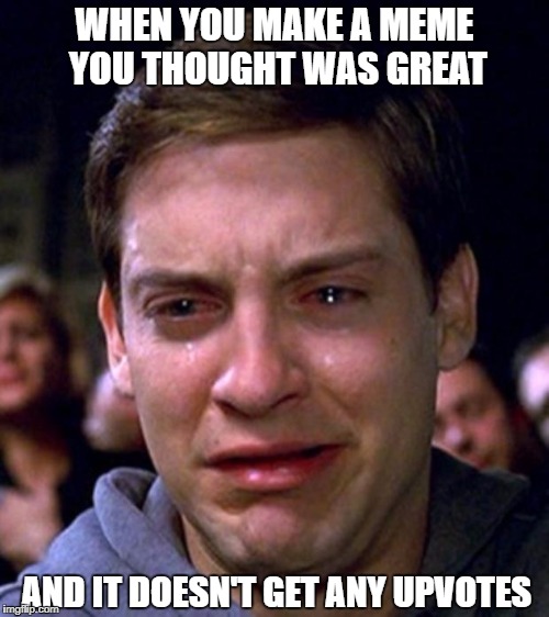 The tragedy, really..  | WHEN YOU MAKE A MEME YOU THOUGHT WAS GREAT; AND IT DOESN'T GET ANY UPVOTES | image tagged in memes,so sad,i can't even,help me | made w/ Imgflip meme maker