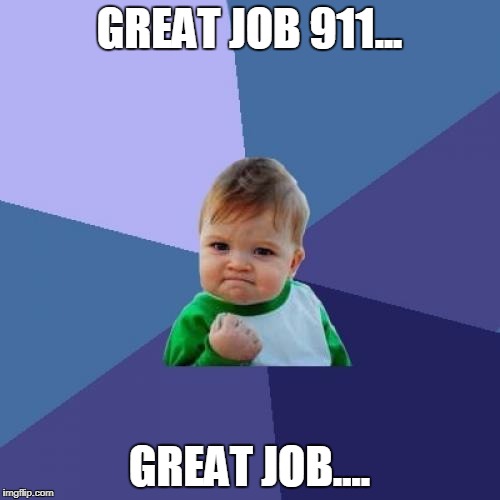 Success Kid Meme | GREAT JOB 911... GREAT JOB.... | image tagged in memes,success kid | made w/ Imgflip meme maker