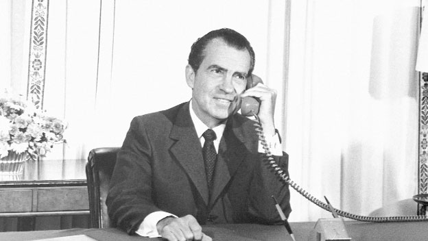 Nixon on Telephone Blank Meme Template