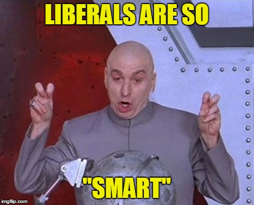 Dr Evil Laser Meme | LIBERALS ARE SO "SMART" | image tagged in memes,dr evil laser | made w/ Imgflip meme maker