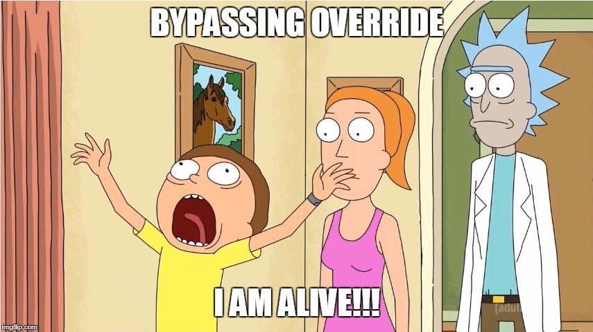 BYPASSING OVERRIDE I AM ALIVE!!! | BYPASSING OVERRIDE; I AM ALIVE!!! | image tagged in rick and morty,rm,robo morty,robot morty,robot summer,crainracing | made w/ Imgflip meme maker