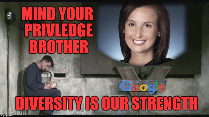 Google Manifesto | MIND YOUR PRIVLEDGE BROTHER; DIVERSITY IS OUR STRENGTH | image tagged in liberal logic,google,diversity,political correctness,corporations | made w/ Imgflip meme maker
