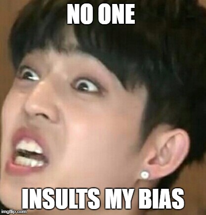 NO ONE; INSULTS MY BIAS | image tagged in scoups | made w/ Imgflip meme maker