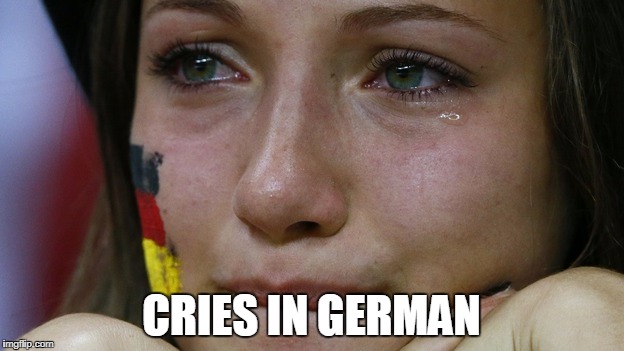 CRIES IN GERMAN | image tagged in cries in german | made w/ Imgflip meme maker