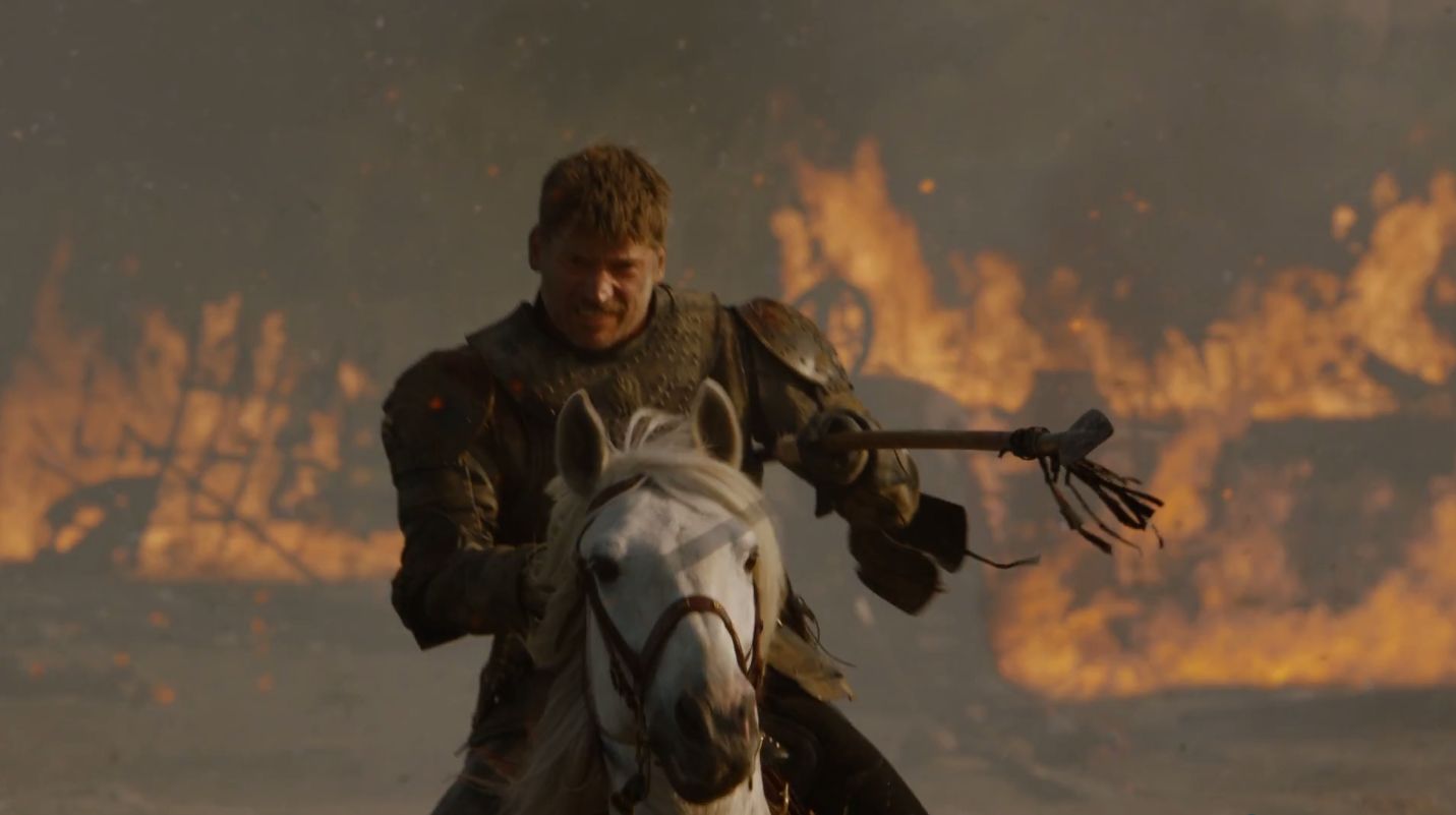 Jamie Lannister attacking Blank Meme Template