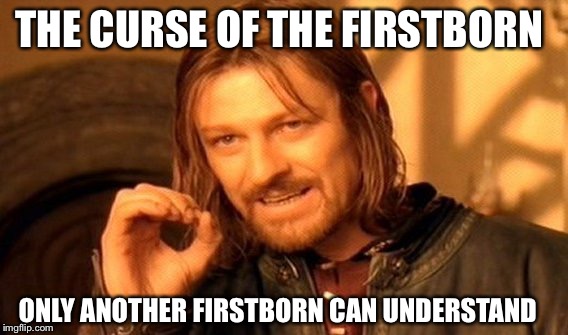 One Does Not Simply | THE CURSE OF THE FIRSTBORN; ONLY ANOTHER FIRSTBORN CAN UNDERSTAND | image tagged in memes,one does not simply | made w/ Imgflip meme maker
