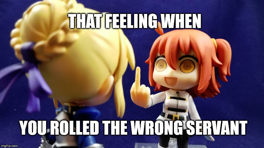  THAT FEELING WHEN; YOU ROLLED THE WRONG SERVANT | image tagged in fate,servant,fate go | made w/ Imgflip meme maker