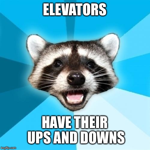 Lame Pun Coon | ELEVATORS; HAVE THEIR UPS AND DOWNS | image tagged in memes,lame pun coon | made w/ Imgflip meme maker
