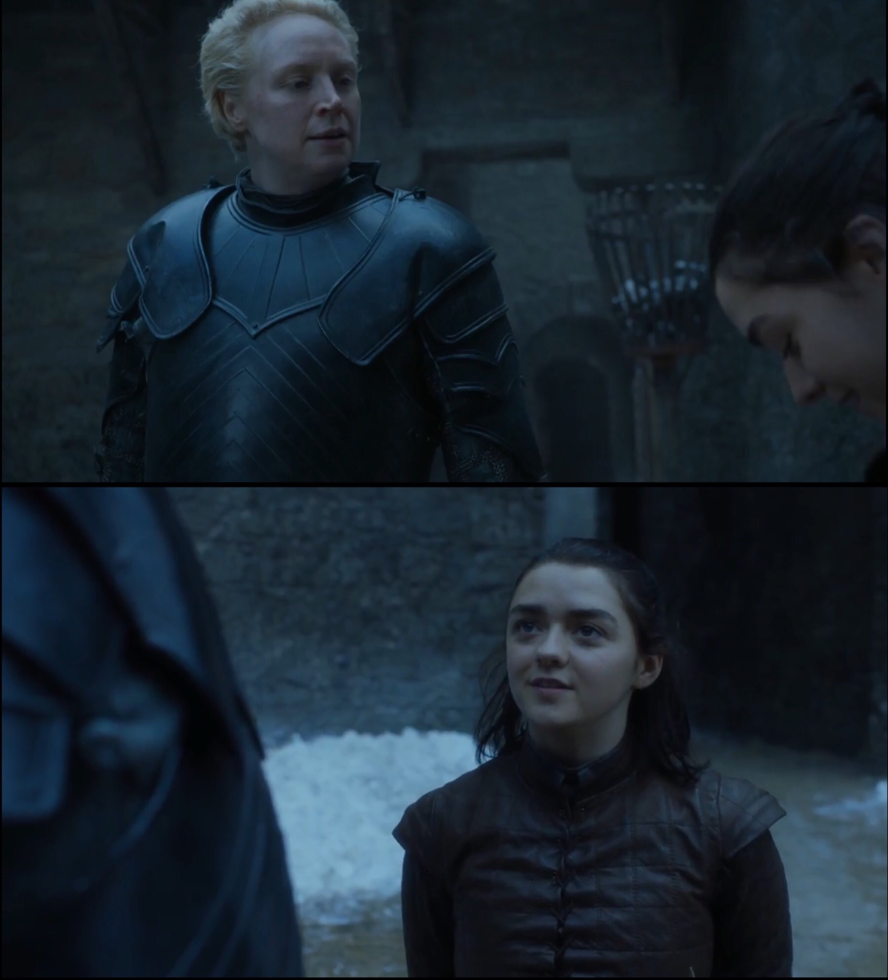 High Quality Game of thrones Arya and Brienne Blank Meme Template