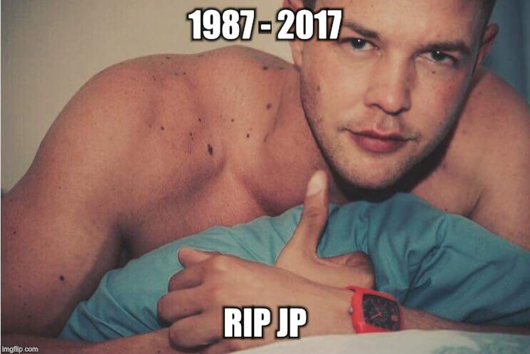 1987 - 2017; RIP JP | image tagged in jp | made w/ Imgflip meme maker
