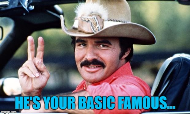 burt | HE'S YOUR BASIC FAMOUS... | image tagged in burt | made w/ Imgflip meme maker