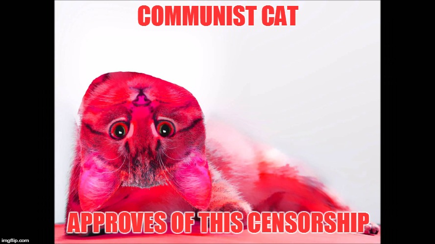 COMMUNIST CAT APPROVES OF THIS CENSORSHIP | made w/ Imgflip meme maker