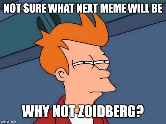 Futurama Fry Meme | NOT SURE WHAT NEXT MEME WILL BE; WHY NOT ZOIDBERG? | image tagged in memes,futurama fry | made w/ Imgflip meme maker