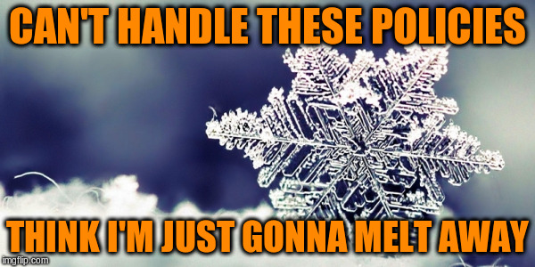 CAN'T HANDLE THESE POLICIES THINK I'M JUST GONNA MELT AWAY | made w/ Imgflip meme maker