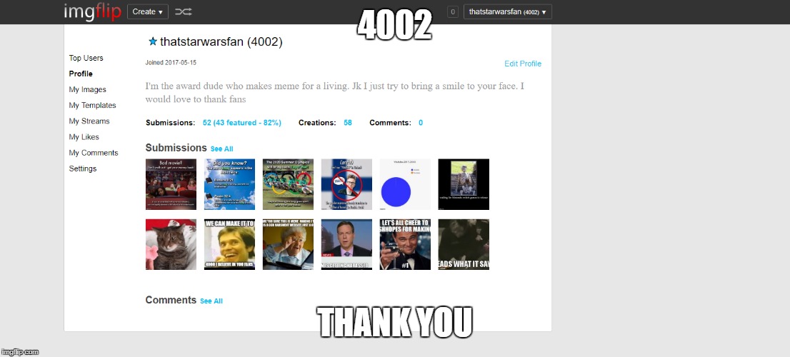 THANK YOU SO MUCH | 4002; THANK YOU | image tagged in love you guys | made w/ Imgflip meme maker