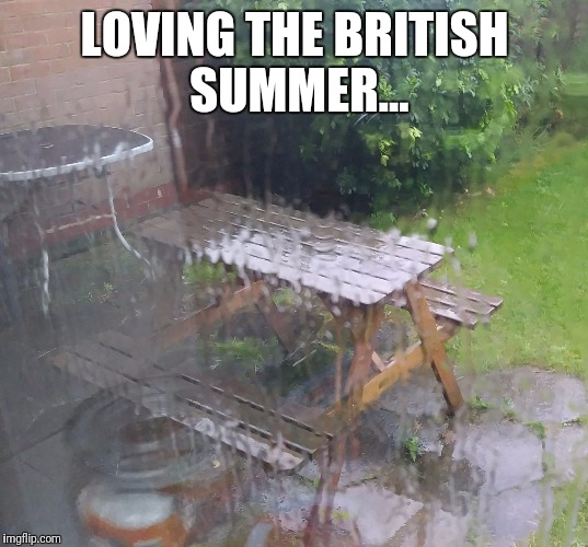 British Summer...like winter just with warmer rain | LOVING THE BRITISH SUMMER... | image tagged in english summer,summer,summer time,memes | made w/ Imgflip meme maker