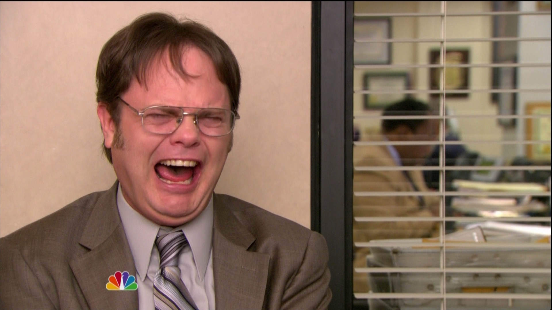 Laughing dwight schrute Blank Meme Template