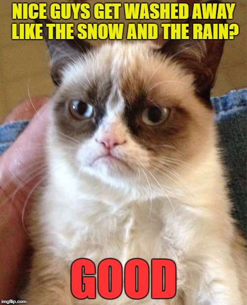 R.I.P. Glen Campbell | NICE GUYS GET WASHED AWAY LIKE THE SNOW AND THE RAIN? GOOD | image tagged in memes,grumpy cat,glen campbell | made w/ Imgflip meme maker