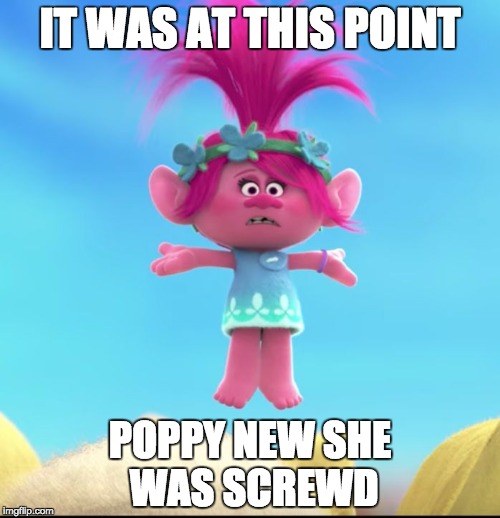 IT WAS AT THIS POINT; POPPY NEW SHE WAS SCREWD | image tagged in funny meme,funny,meme | made w/ Imgflip meme maker