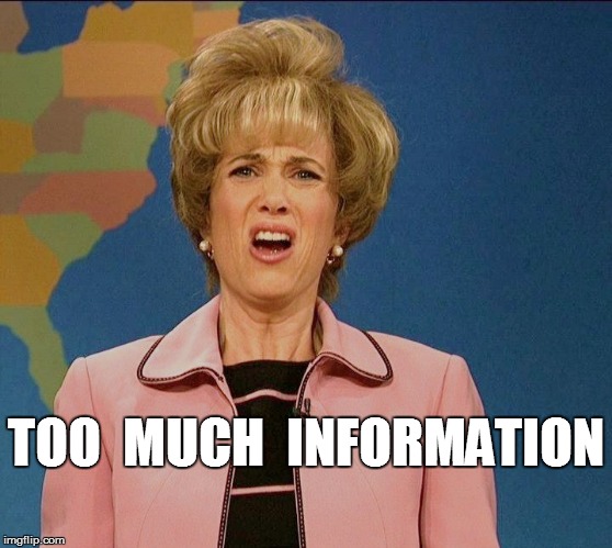TOO  MUCH  INFORMATION | made w/ Imgflip meme maker