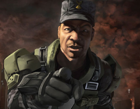 Sergeant Johnson Halo Blank Meme Template