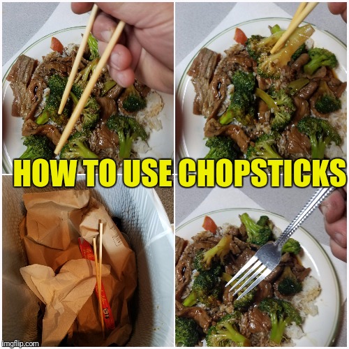 How to use chopsticks  | HOW TO USE CHOPSTICKS | image tagged in chinese food,dinner,asian | made w/ Imgflip meme maker